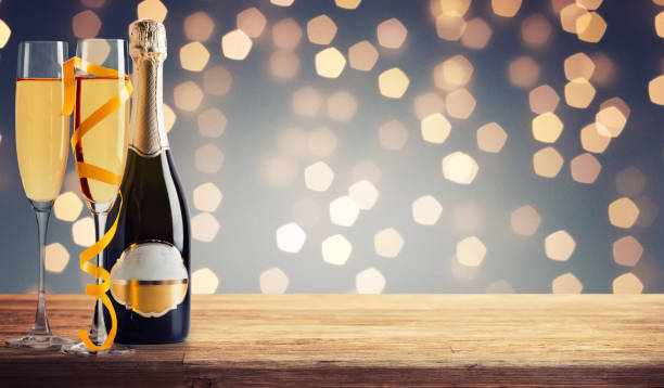 シャンパンワインの�グラス。アルコール飲料 - champagne flute champagne glass alcohol ストックフォトと画像