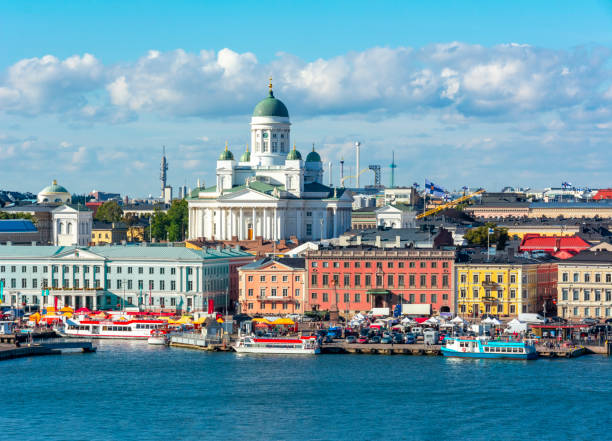 istock Helsinki Cathedral over Market square, Finland 1196518007