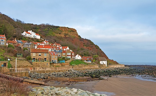 Runswick Bay, is a picturesque coastal village in North Yorkshire.  It has wonderful sandy golden beaches, sailing clubs, magnificient cliffs with fascinating hob holes and an assorted of unique and idiosyncratic holiday cottages.
