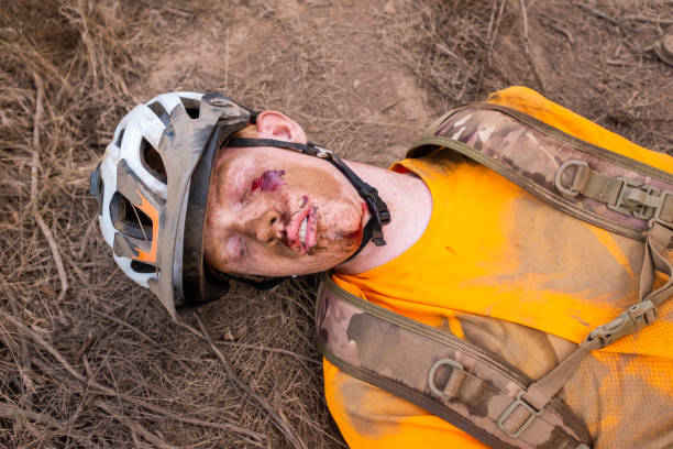 istock Teenager Boy Crashed Mountain Biking 1196535418