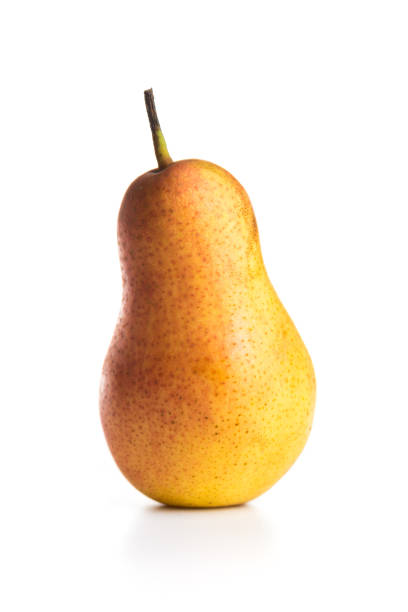 istock Fresh yellow pear fruit isolated on a white background with a edged path. 1196535421