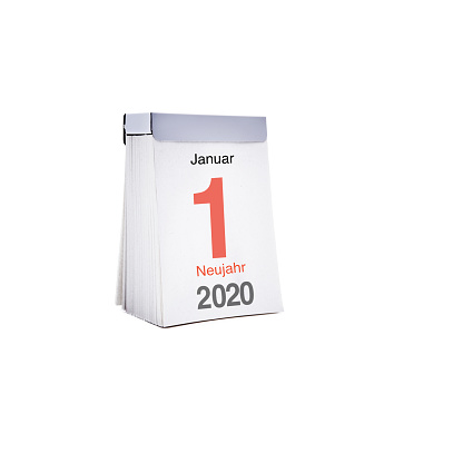Calendar with January the First 2020