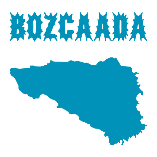 illustrations, cliparts, dessins animés et icônes de carte de l'île de bozcaada (tenedos) - turkey mediterranean sea mediterranean countries vacations