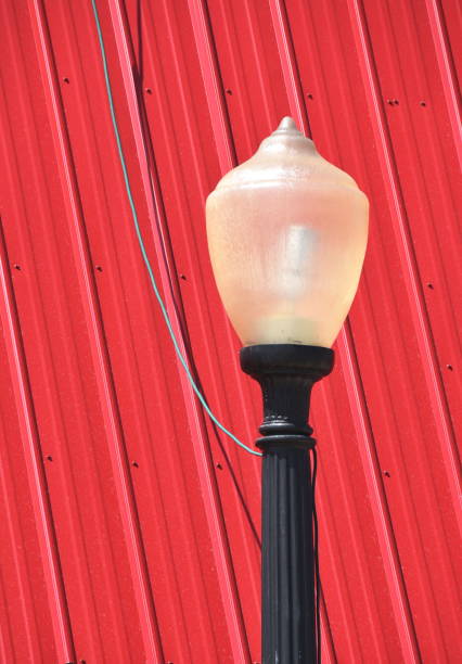 istock Street Lamp on Red 1196540020