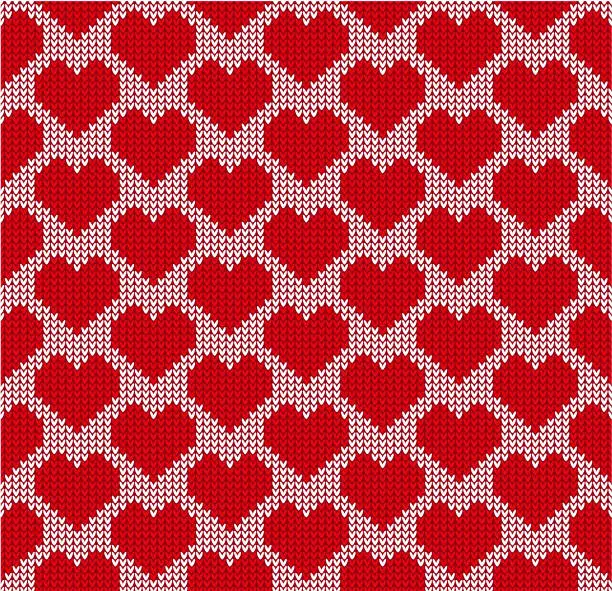 Vector illustration of Sweater pattern - hearts