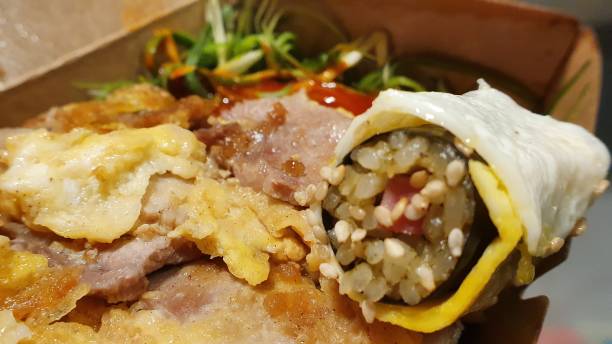 istock Delicious egg kimbob with jeju black pork 1196545317