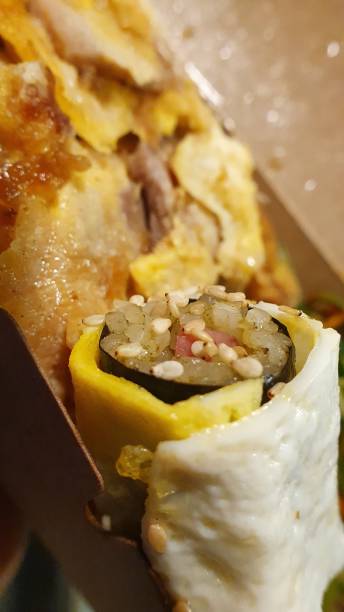 istock Delicious egg kimbob with jeju black pork 1196545336