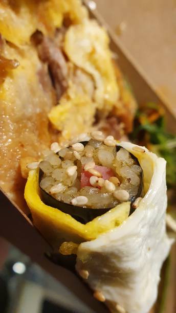 istock Delicious egg kimbob with jeju black pork 1196545341