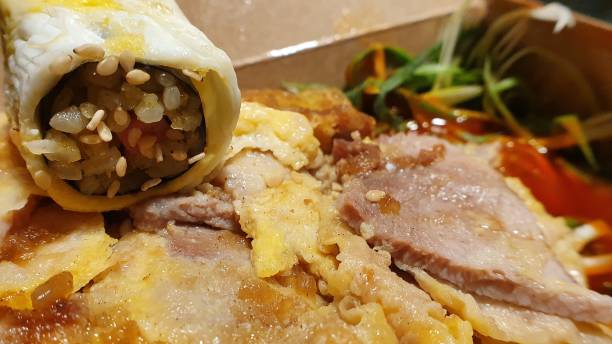 istock Delicious egg kimbob with jeju black pork 1196545346