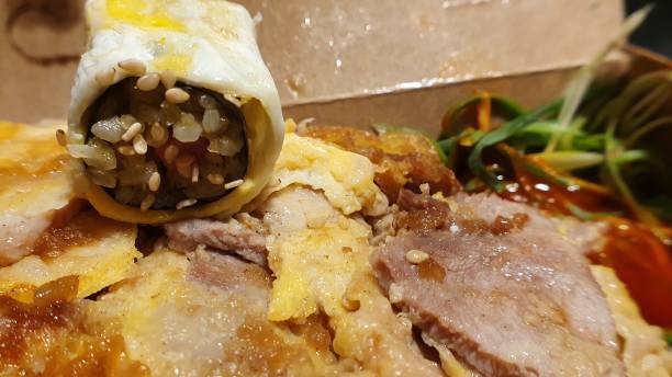 istock Delicious egg kimbob with jeju black pork 1196545357