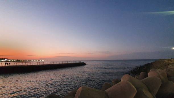istock Beautiful sunset at jeju island sea 1196545577