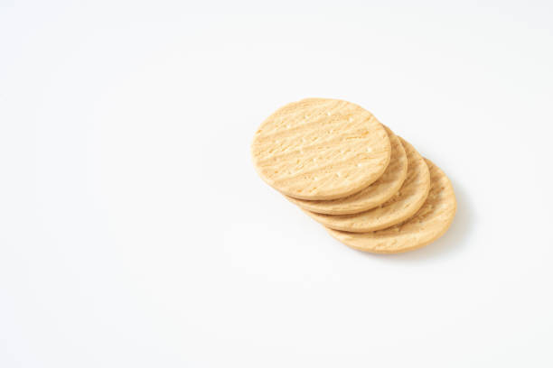 Close-up photography of cookies on white background