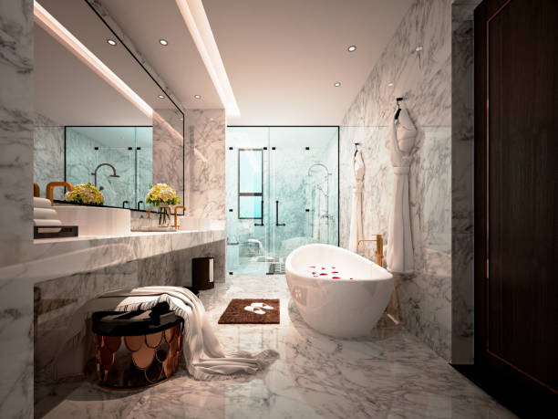 istock 3D Render of Luxury Bathroom 1196554097