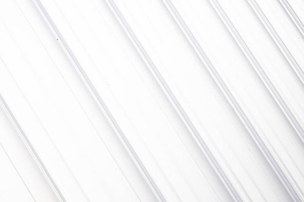 istock Close-up of clean and shiny white corrugated surface 1196562037