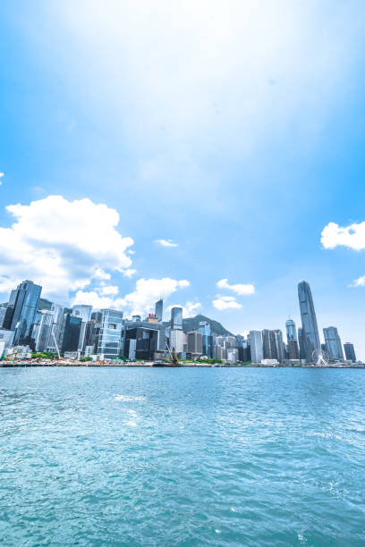 panorama hongkongu - clear sky hong kong island hong kong china zdjęcia i obrazy z banku zdjęć