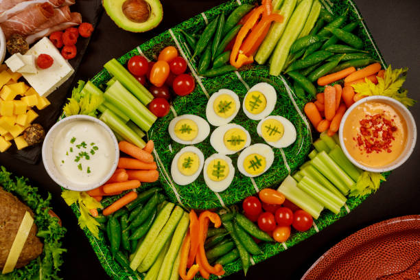 istock Vegetable platter especially for championship game game fan. 1196570672