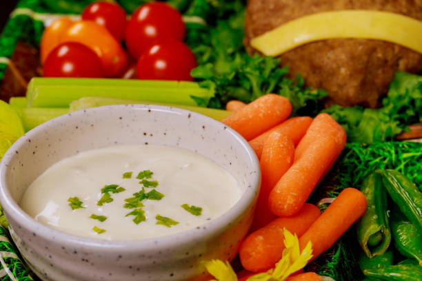 istock Vegetable platter with ranch dipping close up. 1196570676
