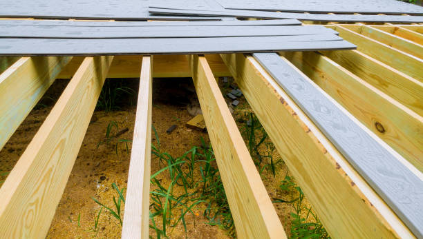 istock New deck patio with modern wooden deck 1196570715