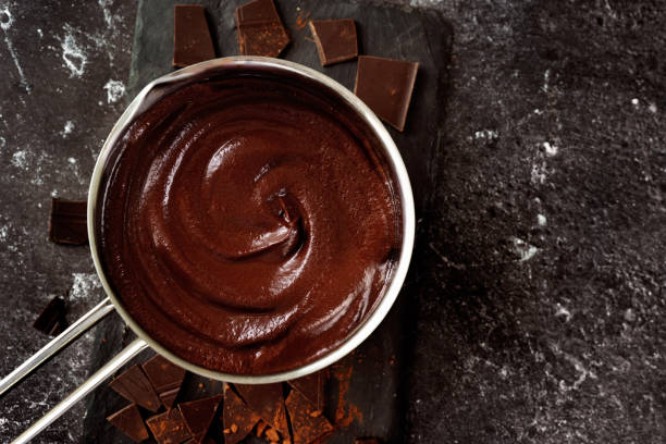 istock Top view of pot with hot chocolate 1196577505
