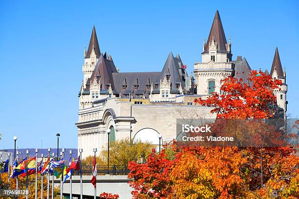 Chateau Laurier In Autumn Ottawa Stock Photo - Download Image Now - Chateau Laurier, Ottawa, Autumn