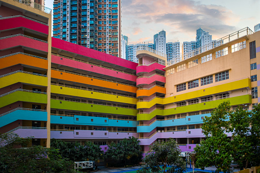 Colorful school in Hong Kong