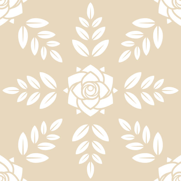 ilustraciones, imágenes clip art, dibujos animados e iconos de stock de patrón sin costuras de rosas - chrysanthemum single flower flower textile