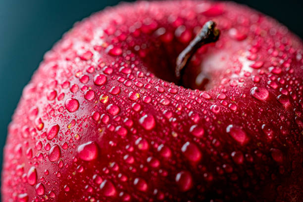 istock Close up view of red apple 1196583421