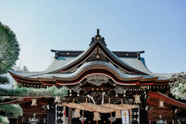 santuário de kushida, hakata, fukuoka, japão - jinja - fotografias e filmes do acervo