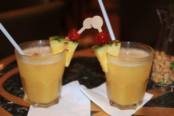 istock Cocktail with fruits in glass 1196592598