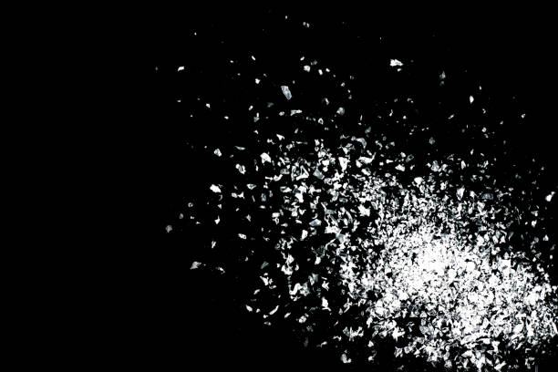 istock Snow overlay background isolated on black. 1196595129