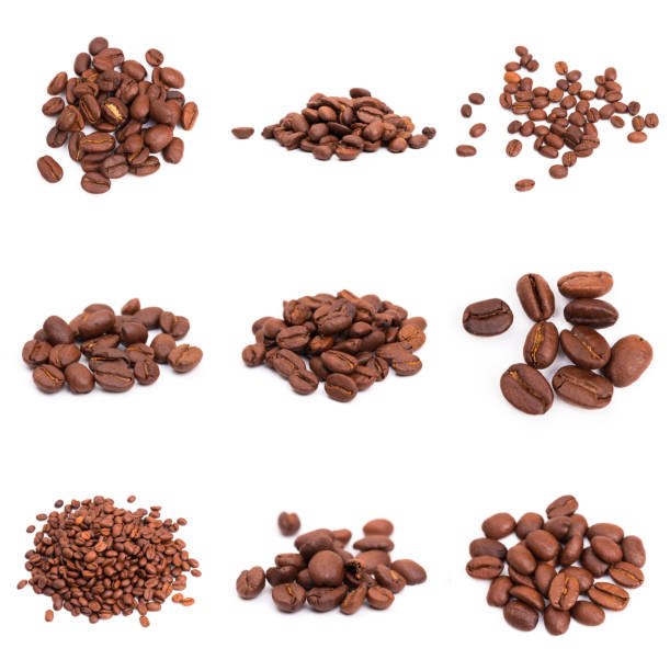 istock set of roasted coffee beans. Isolated on a white background. 1196597319