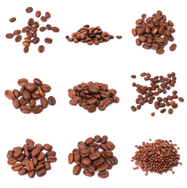 istock set of roasted coffee beans. Isolated on a white background. 1196598191