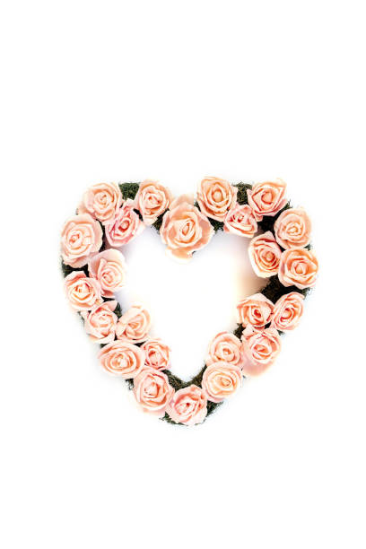 istock Coral flower heart on white. 1196599353