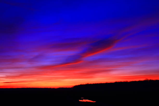 Sun retiring for the day over the public racecourse in the Mallee Country