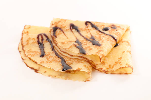 delicious crepe with chocolate sauce