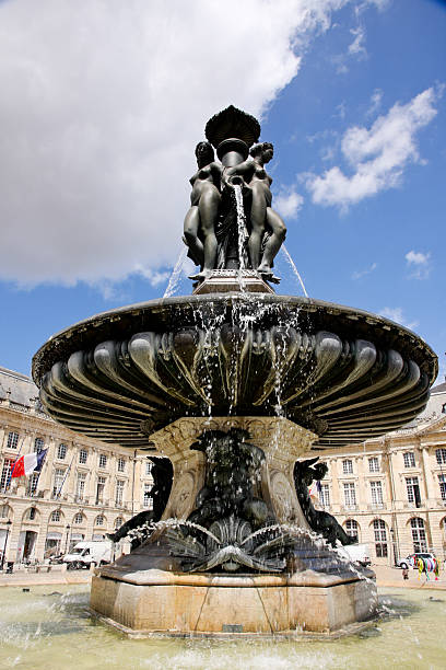 istock Fountain on Bordeaux Waterfront with Government Buildings in Background 119661926