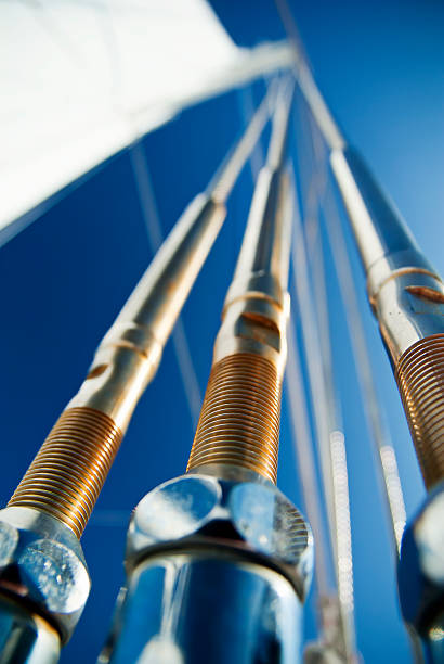 Turnbuckle and Rigging  sailboat mast stock pictures, royalty-free photos & images