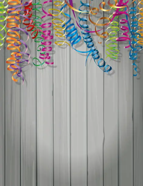 Vector illustration of Partystrings on Wood Background