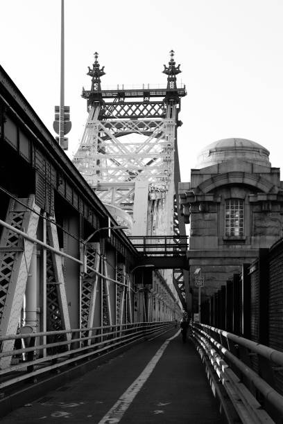 new york city captured in november 2019 - queensborough bridge imagens e fotografias de stock