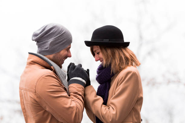 istock Couple outdoors  enjoying nice autumn / winter time. 1196637850
