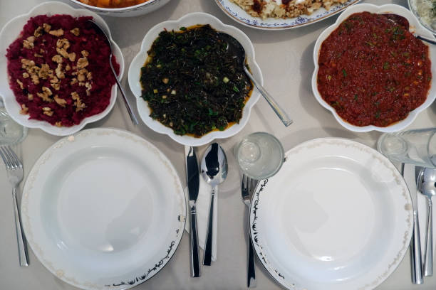 istock Flat lay of a Turkish-style celebration table. 1196638148