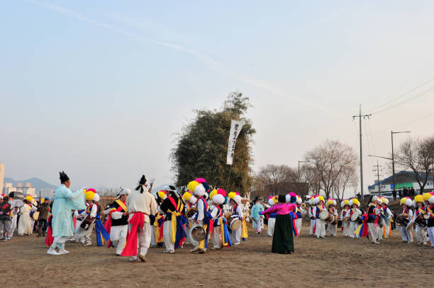 Jeongwol Daeboreum(the fifteenth day of the Lunar New Year) ceremony is being held at Samcheoncheon riverside in Jeonju, South Korea on Feb. 23, 2019 (lunar calendar Jan. 15)
