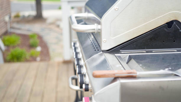 istock Cooking hamburger beef patties on a gas grill. 1196640816