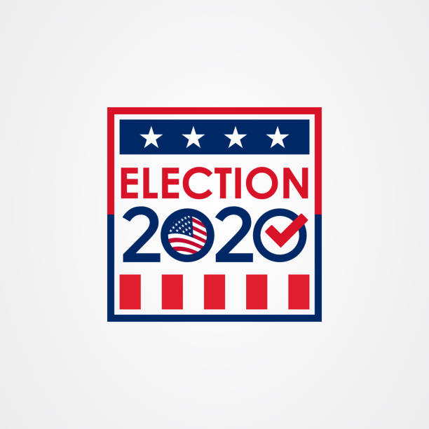 illustrazioni stock, clip art, cartoni animati e icone di tendenza di striscione per il voto presidenziale degli stati uniti d'america 2020. - elezioni