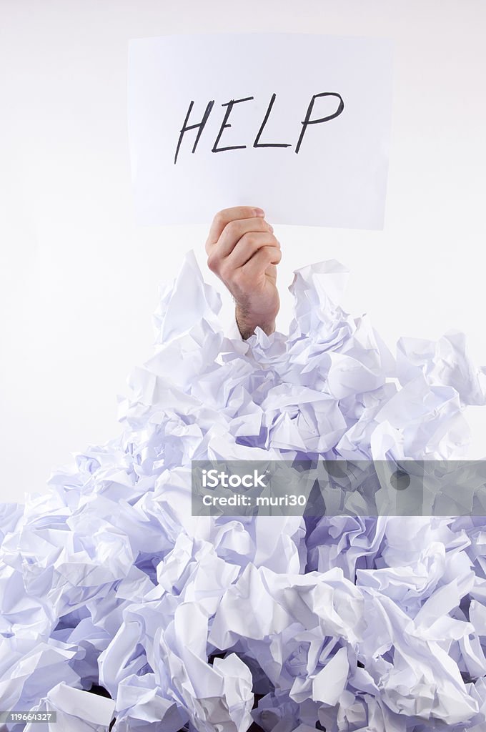 Empresário Assoberbado de Papel - Royalty-free Adulto Foto de stock