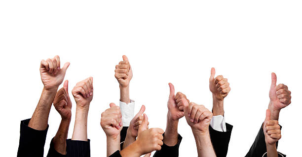 istock Collection of thumbs up on white background 119664548