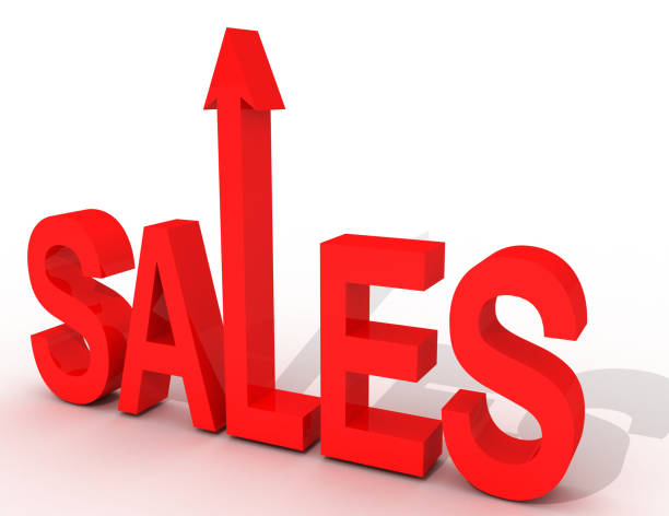 istock 3d sales up concept. business illustration  on white background 1196646368
