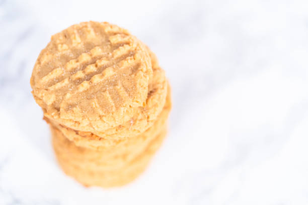 istock Stack of home made freshly baked peanut butter cookies. 1196647457