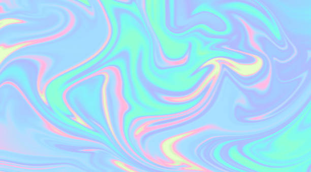 istock Marble abstract background. Bright neon color palette digital marbling 1196648230