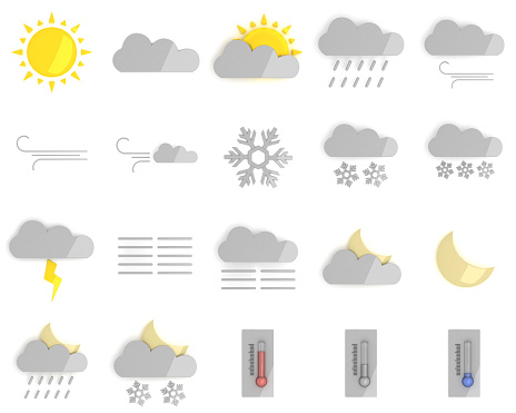 3D renders of weather forecast icons - 1000 pixels each